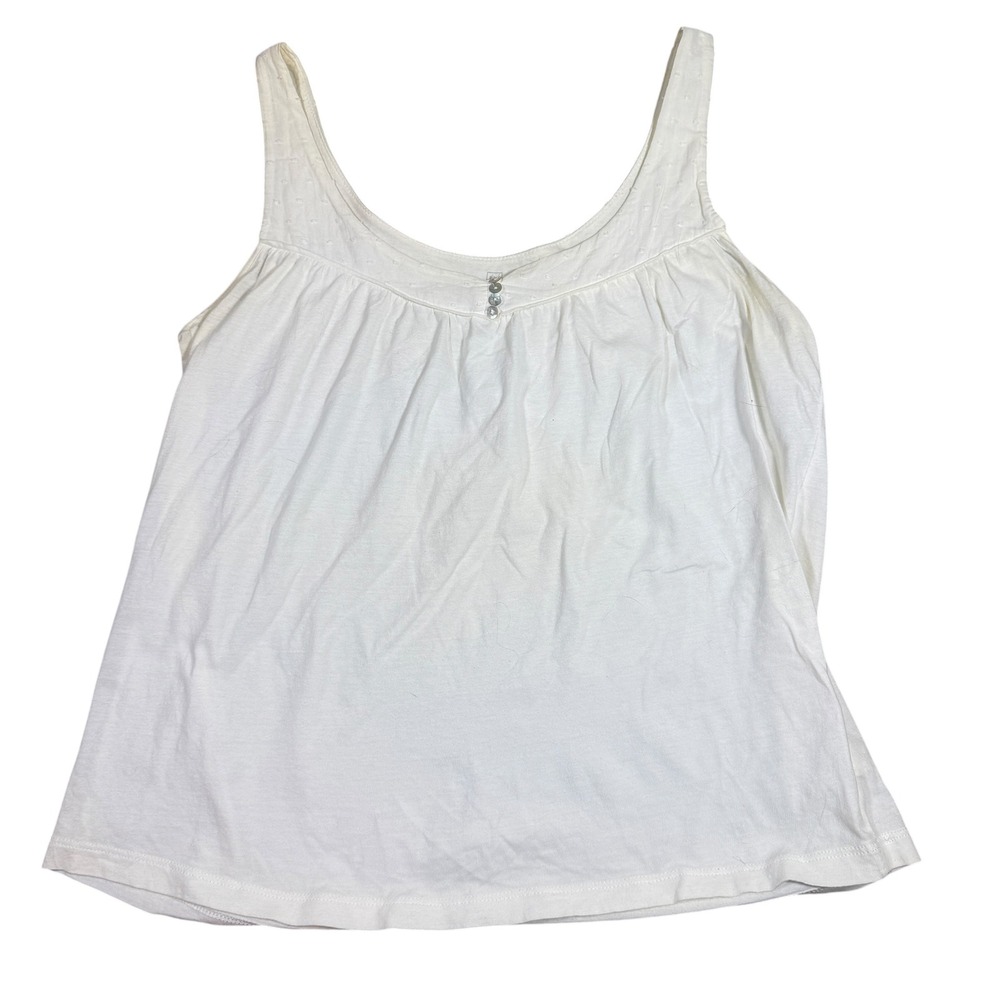 GAP Babydoll Tank Top Swiss Dot Scoop Neck Coquette Cami XS White Y2K vintage